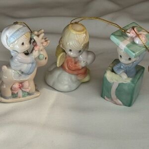 Enesco Precious Moments Brighten Up Collection Porcelain Ornaments 3-Piece Set